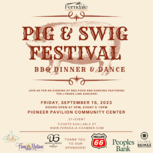 2023 Pig & Swig event poster with details